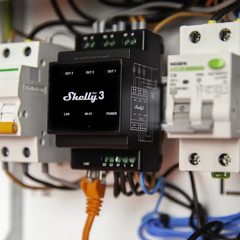 Commutateur intelligent SHELLY - triphasé SANS FIL - Pro 3 - EM - 4