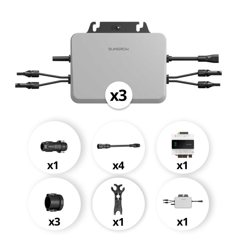 Pack Micro-onduleurs SUNGROW - Pour 7 panneaux - 3 ×S800S et 1 × S450S - Monophasé