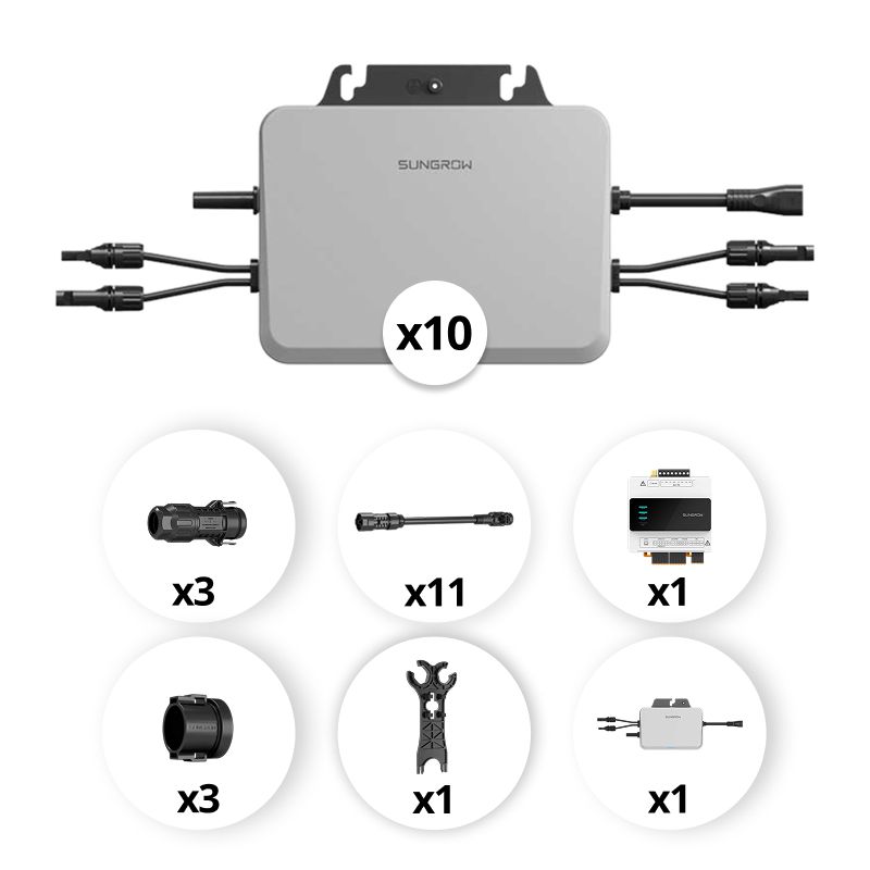 Pack Micro-onduleurs SUNGROW - Pour 21 panneaux - 10 ×S800S et 1 × S450S - Triphasé