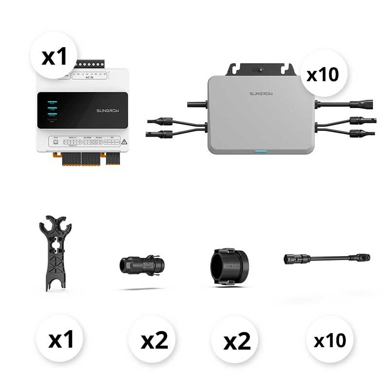 Pack Micro-onduleurs SUNGROW - Pour 21 panneaux - 10 ×S800S et 1 × S450S - Triphasé