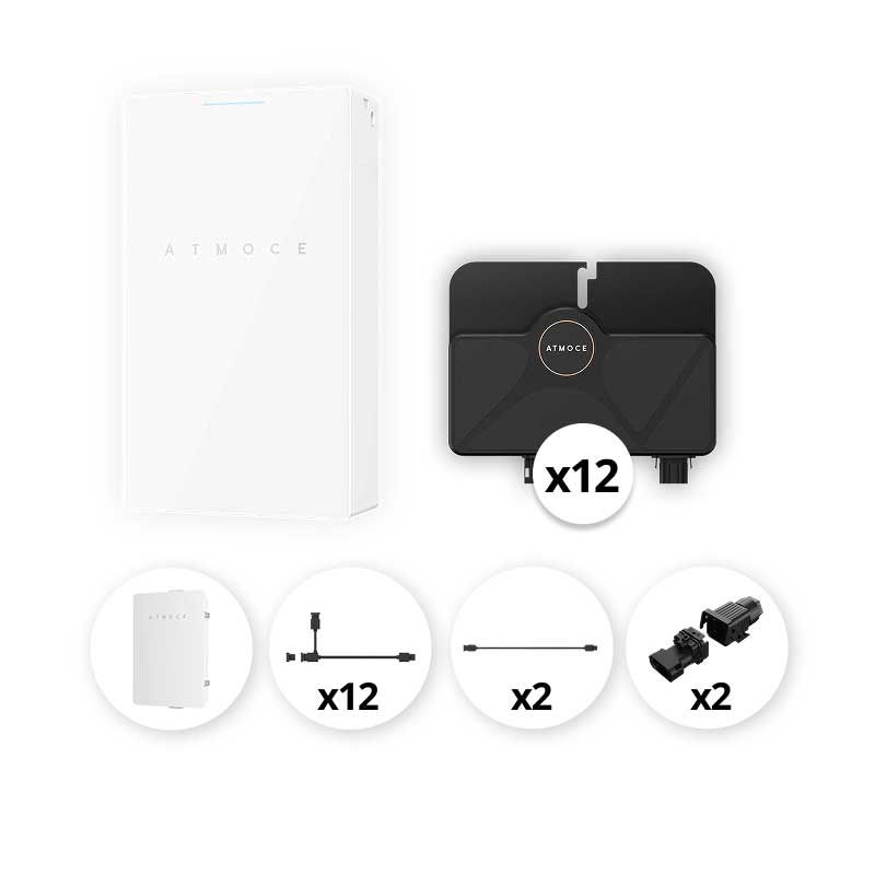ATMOCE - Pack Monophasé micro-onduleurs 6 kVA + 1 Batterie - 7 kWh