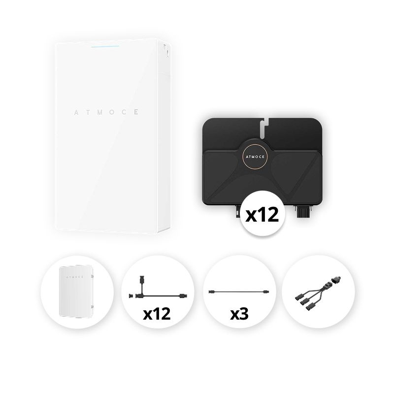 ATMOCE - Pack Triphasé micro-onduleurs 6 kVA + 1 Batterie - 7 kWh