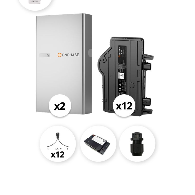 ENPHASE - Pack Monophasé micro-onduleurs 6 kVA + 2 Batteries - 10 kWh