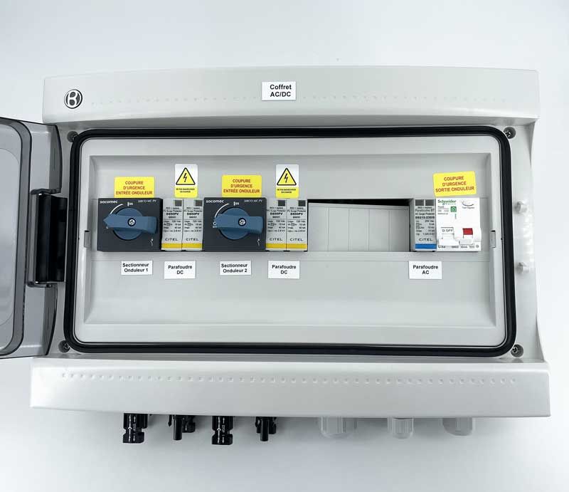 Coffret AC/DC - Monophasé - SCHNEIDER - 32A/30mA - 3