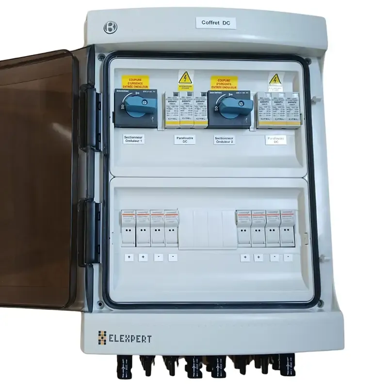 Coffret DC - SOCOMEC - 40A/1000VDC - Fusibles 25A - 4 Strings - 3