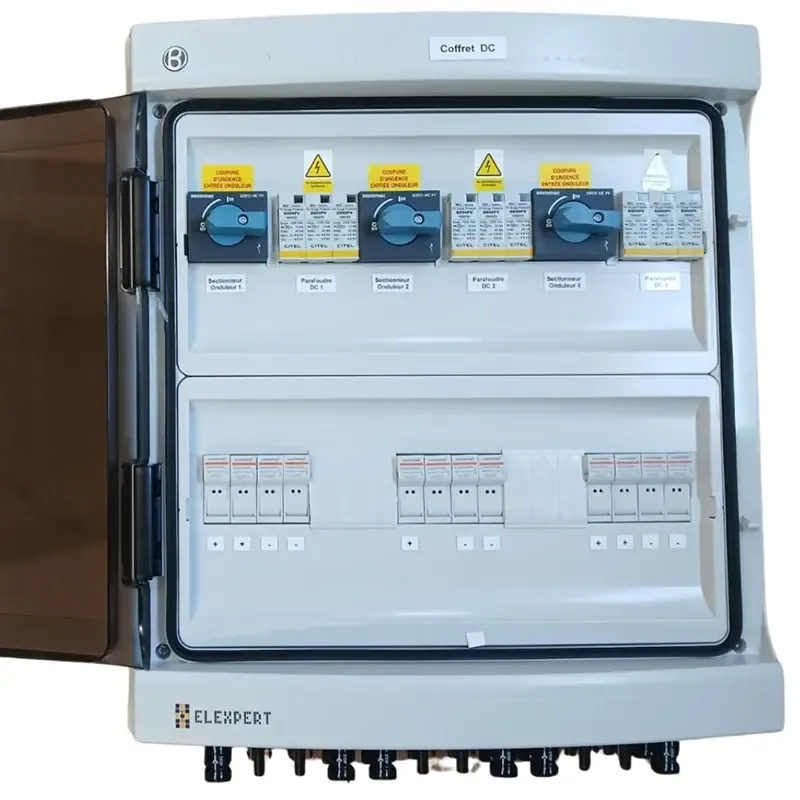 Coffret DC - SOCOMEC - 40A/1000VDC - Fusibles 25A - 6 Strings - 3