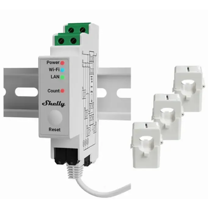 Commutateur intelligent SHELLY - triphasé SANS FIL - Pro 3 - EM