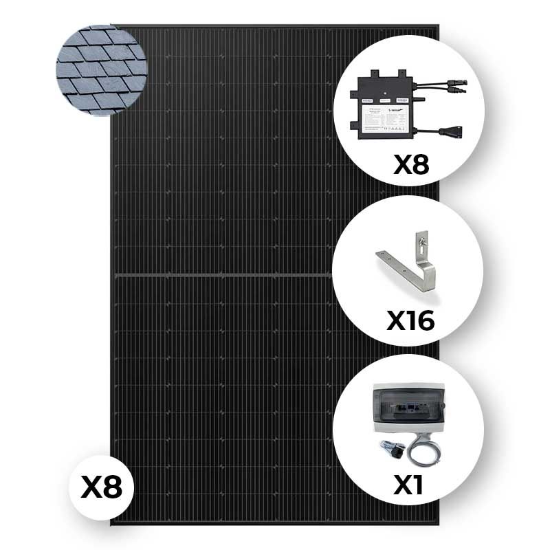 KIT SOLAIRE 8 PANNEAUX DUONERGY | 3400 Wc | ARDOISE