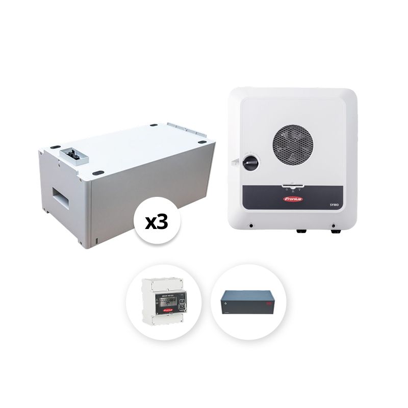 FRONIUS - Pack Triphasé onduleur 8 kVA + 3 Batteries BYD - 7.68 kWh