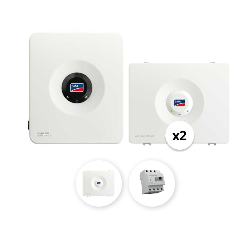 SMA - Pack Monophasé onduleur 3 kVA + 2 Batteries SMA - 6.4 kWh