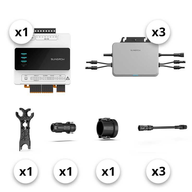 SUNGROW - Pack Micro-onduleurs - pour 6 panneaux - 3 ×S1000S