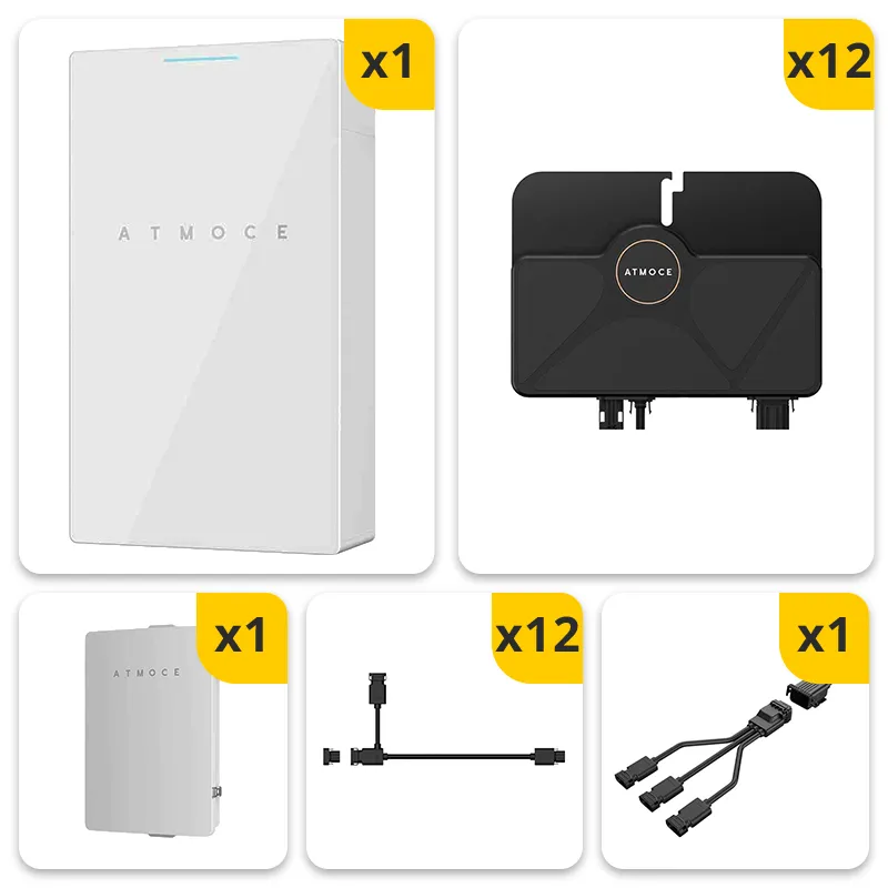 ATMOCE – Pack Triphasé micro-onduleurs 6 kVA + 1 Batterie + 1 Coffret - 7 kWh