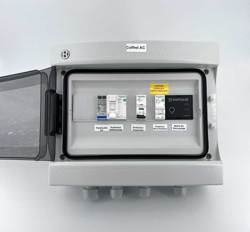 Coffret AC ENPHASE - Monophasé - SCHNEIDER - 20A/30mA - Q-Rel.E - 3