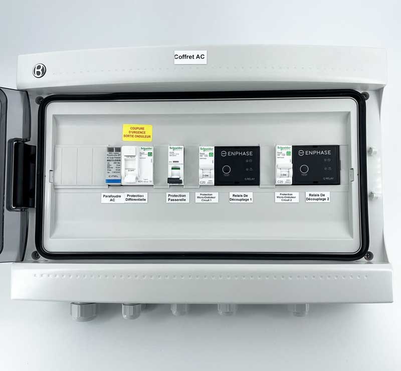 Coffret AC ENPHASE - Monophasé - SCHNEIDER - 2 x 20A/30mA - Q-Rel.E - 3